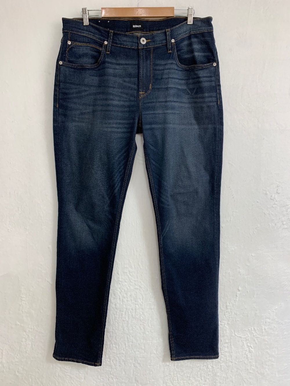 Hudson Blake Slim Straight Jeans Dark Wash Sz 38